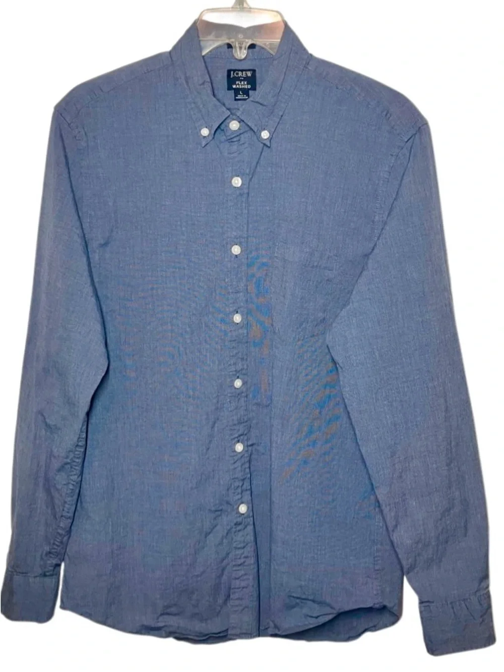 J Crew Classic Flex Washed Long Sleeve Button Down in Blue Men’s L